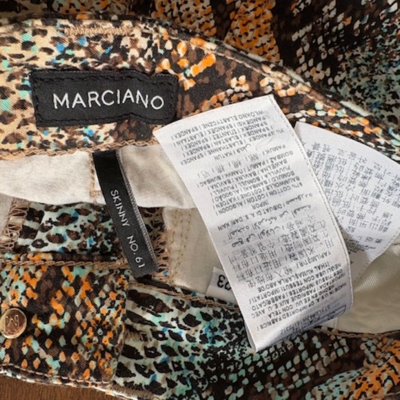MARCIANO Luxe Denim sz 23 waist low-rise skinny jeans reptile snake print - Picture 8 of 16